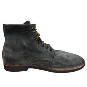 Frye Mens 13 Suede Lace Up Boots Dark Grey Charcoal Ankle Work Heritage D